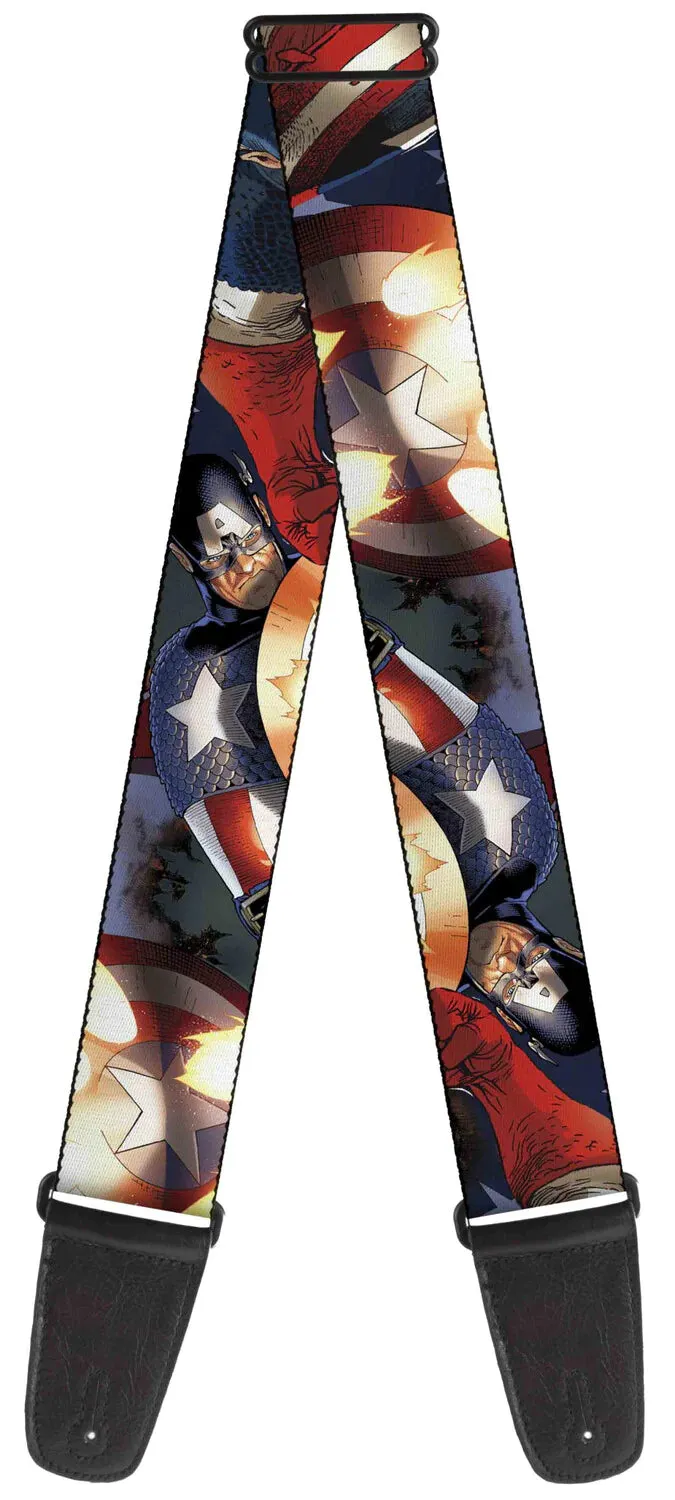 Marvel Comics Superhero Captain America Guitar Strap - Buckle Down - Made in USA
