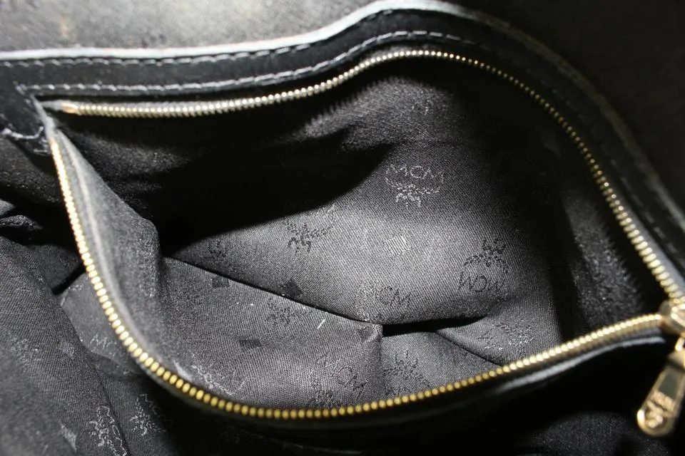 MCM Black Monogram Visetos Dome Bag 916mcm95