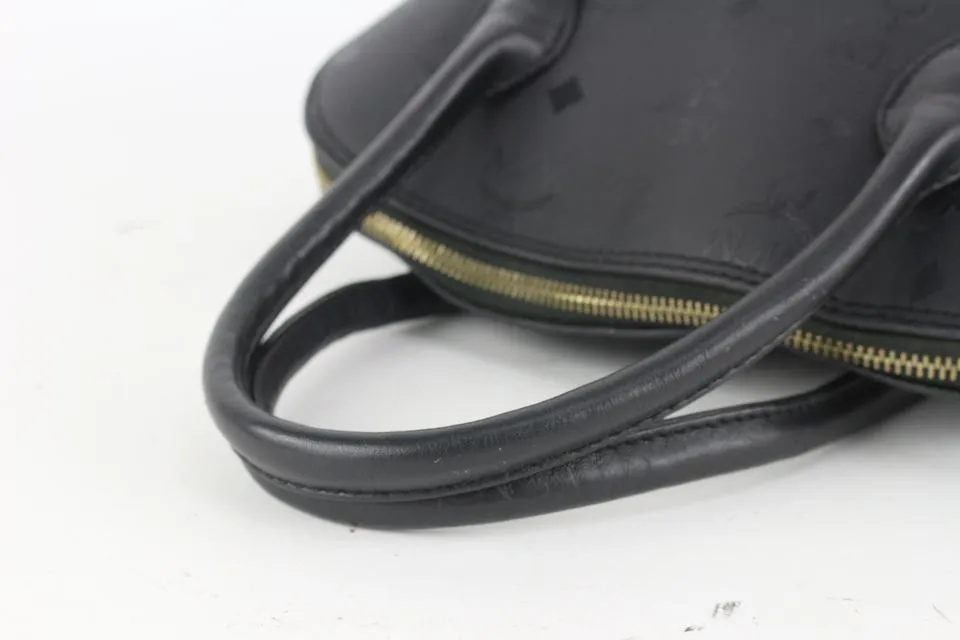 MCM Black Monogram Visetos Dome Bag 916mcm95