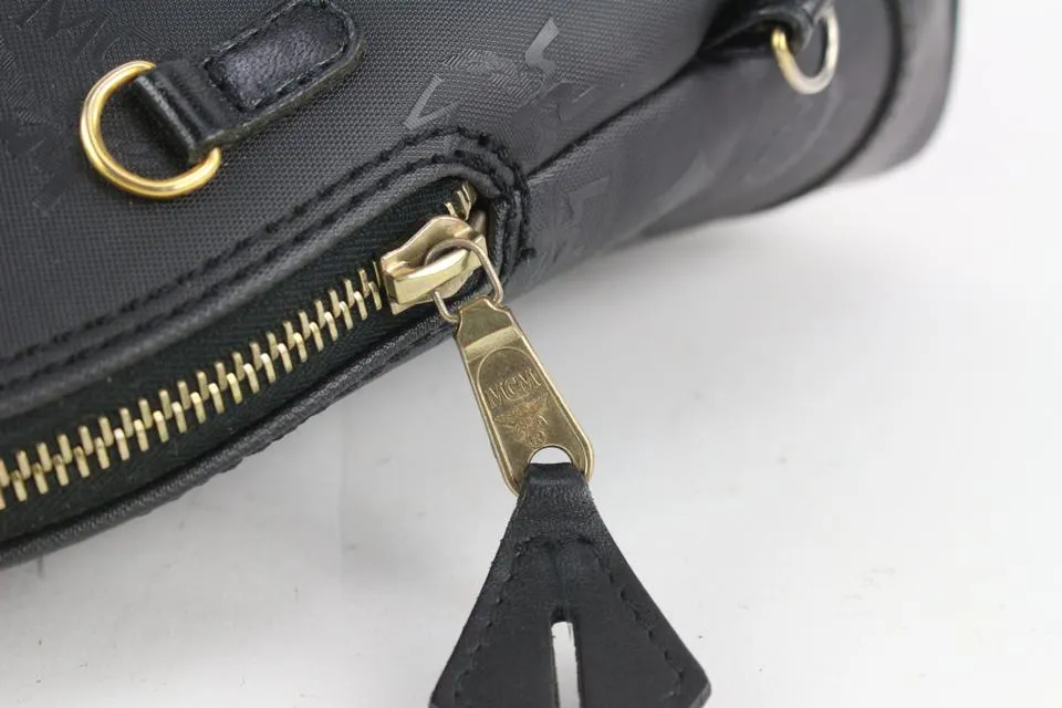 MCM Black Monogram Visetos Dome Bag 916mcm95