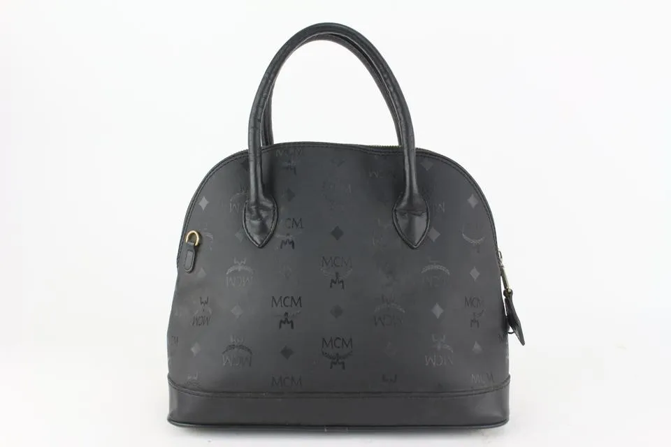 MCM Black Monogram Visetos Dome Bag 916mcm95