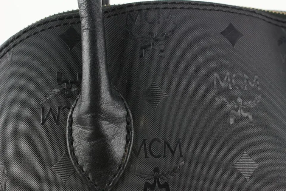 MCM Black Monogram Visetos Dome Bag 916mcm95