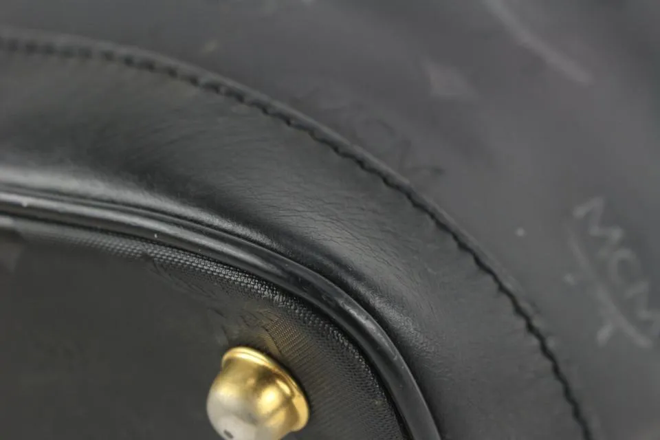 MCM Black Monogram Visetos Dome Bag 916mcm95