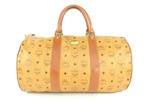 MCM Large Cognac Monogram Visetos Boston Duffle Bag 107m41