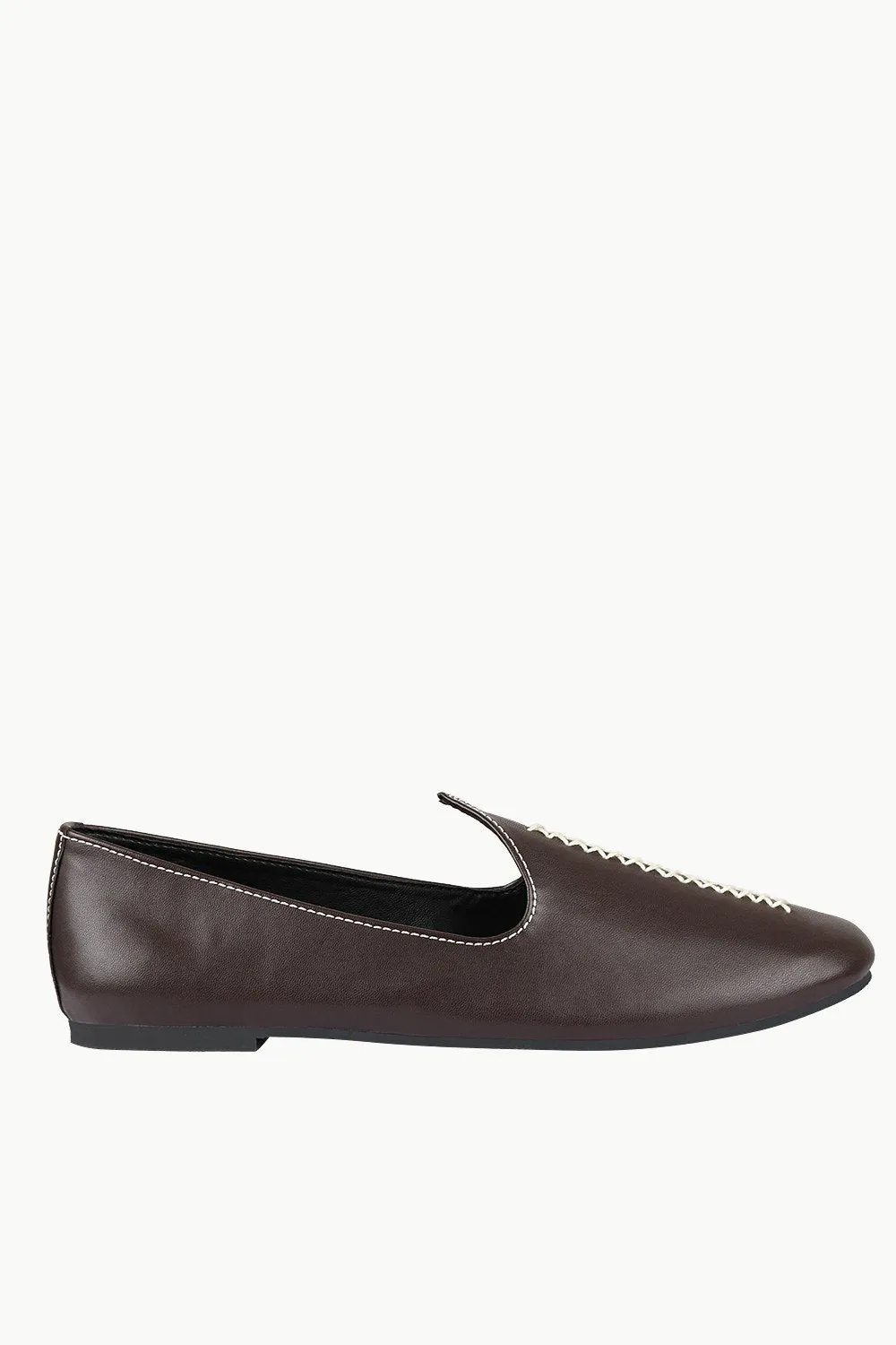 Mens Contrast Stitch Brown Juttis