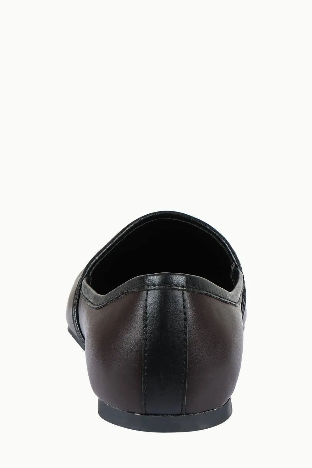 Mens Dark Brown Faux Leather Juttis
