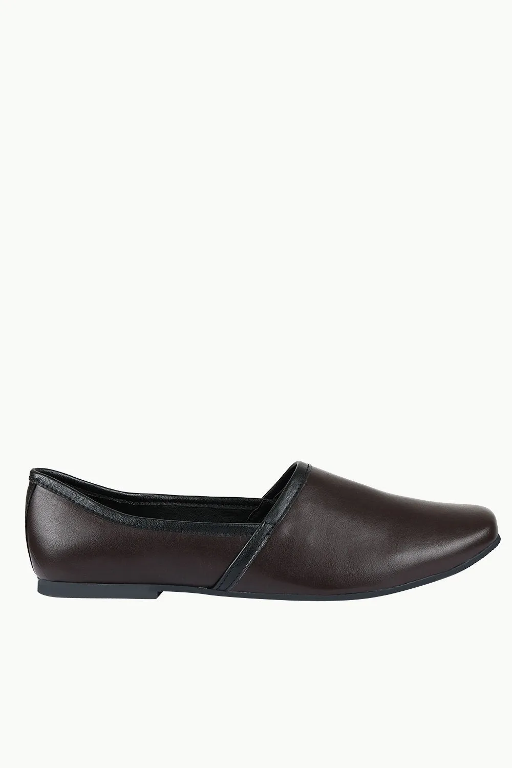 Mens Dark Brown Faux Leather Juttis