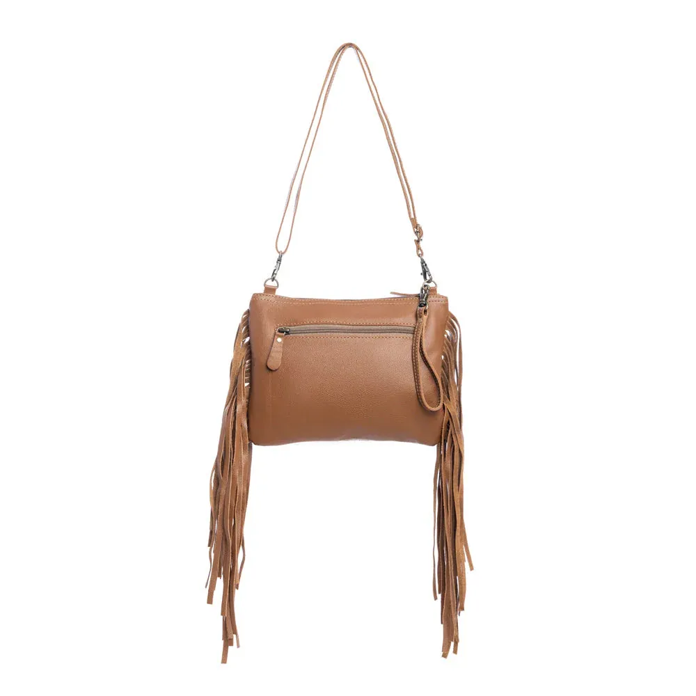 Mescalaro Hill Leather & Hairon Bag In Gold Fleck