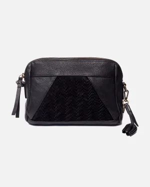 Messing | Suede & Leather Herringbone Crossbody Bag