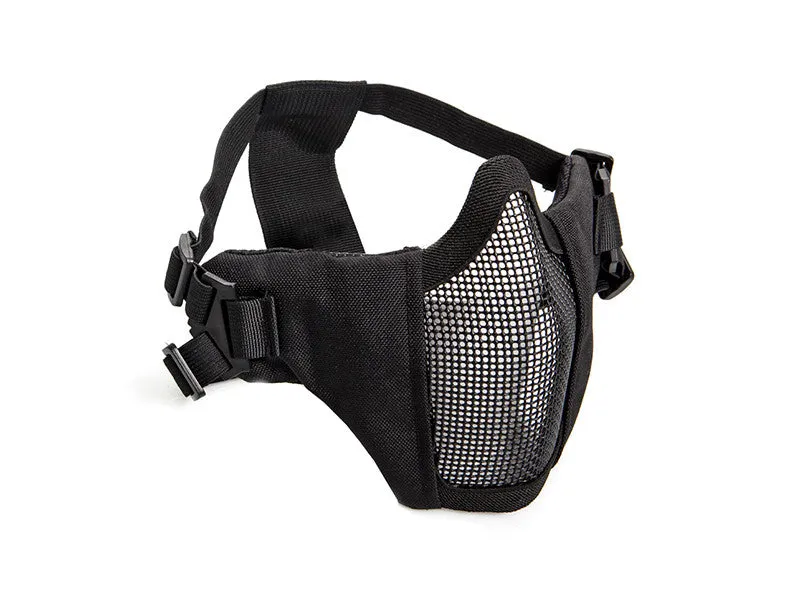 Metal mesh mask with cheek pads, Black