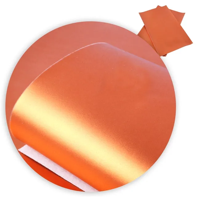 METALLIC MATTE  ~ Orange Pearl Faux Leather