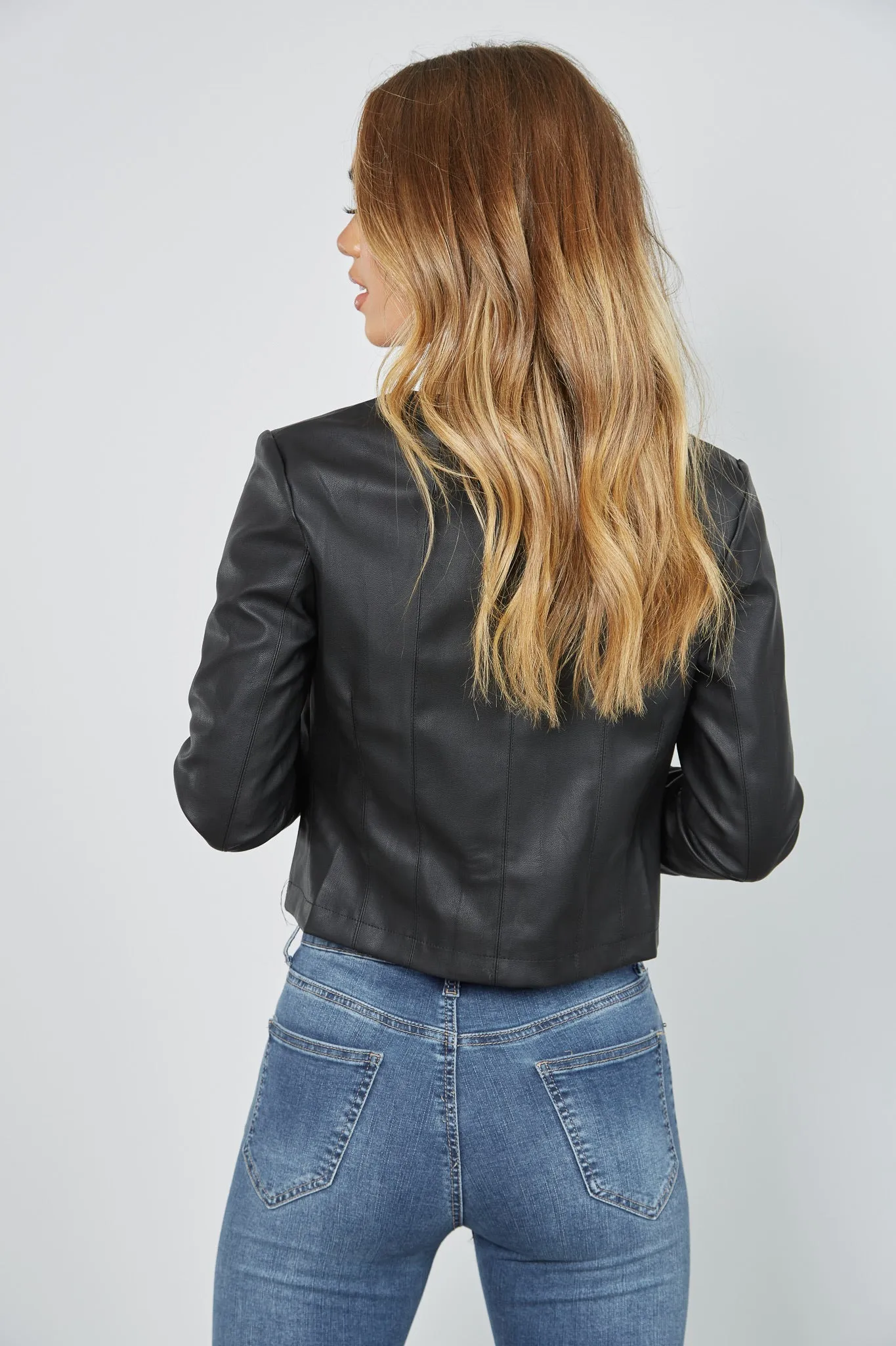 MIMI PU JACKET - BLACK