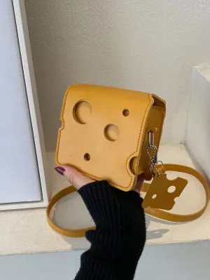 Mini Hollow Out Flap Square Bag - Yellow