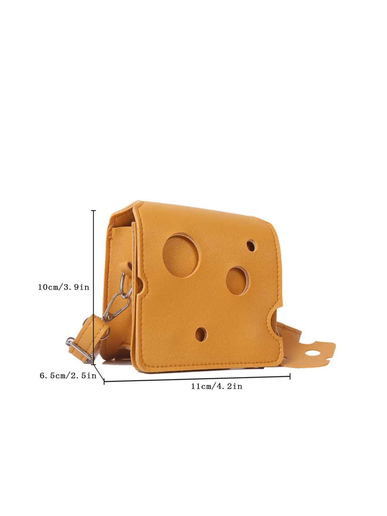 Mini Hollow Out Flap Square Bag - Yellow