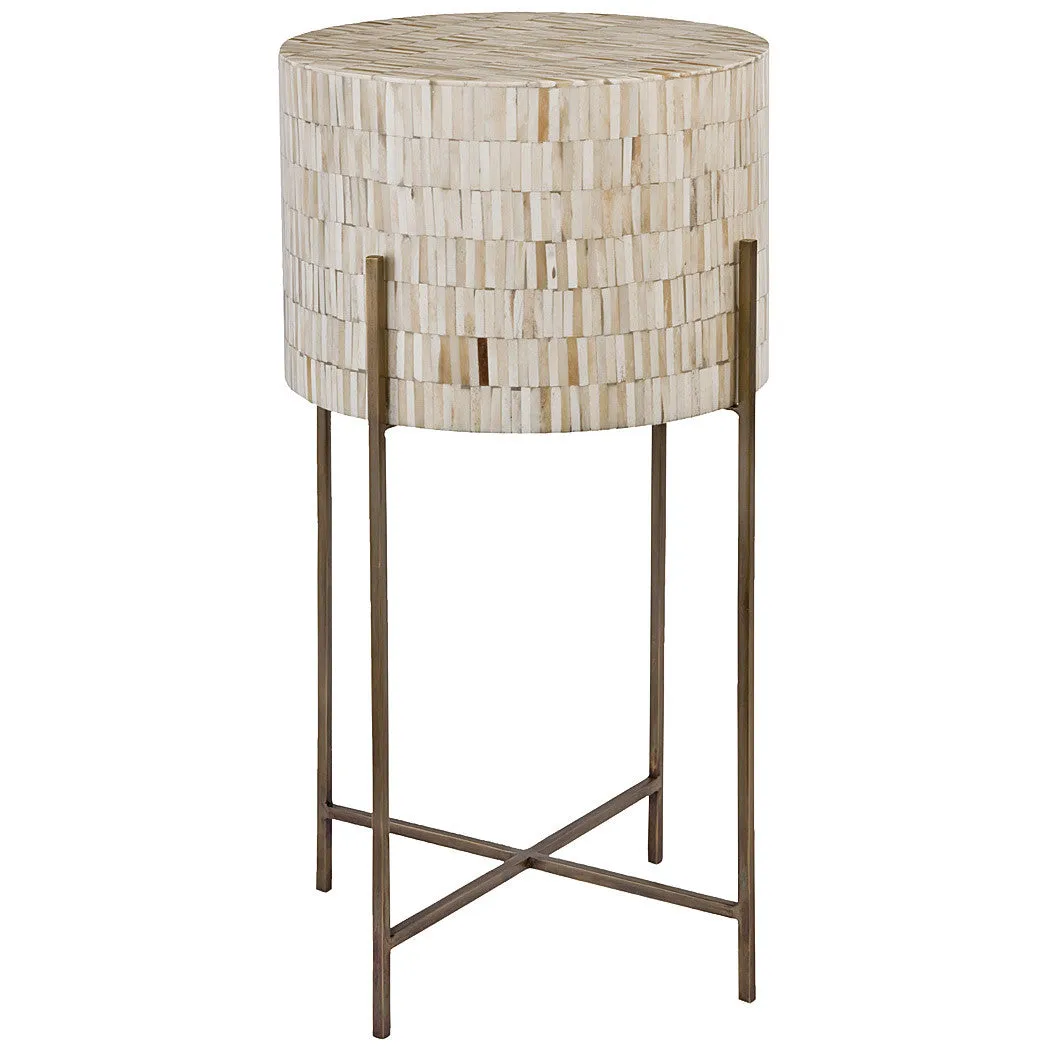 Modern Drum Table Antique Brass - Regina Andrew