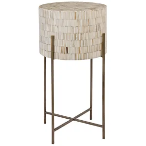Modern Drum Table Antique Brass - Regina Andrew