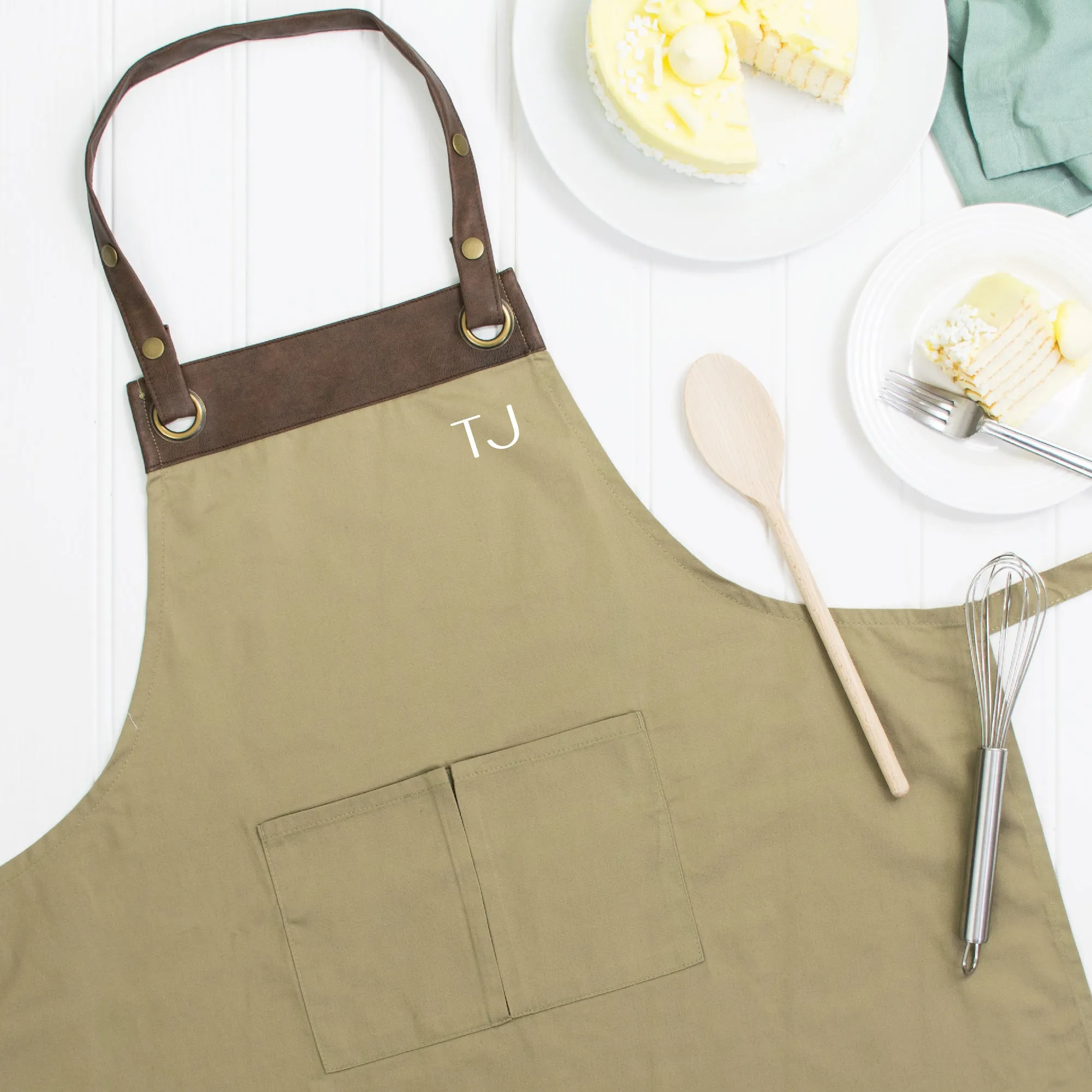 Modern Personalised Artisan Apron With Initials