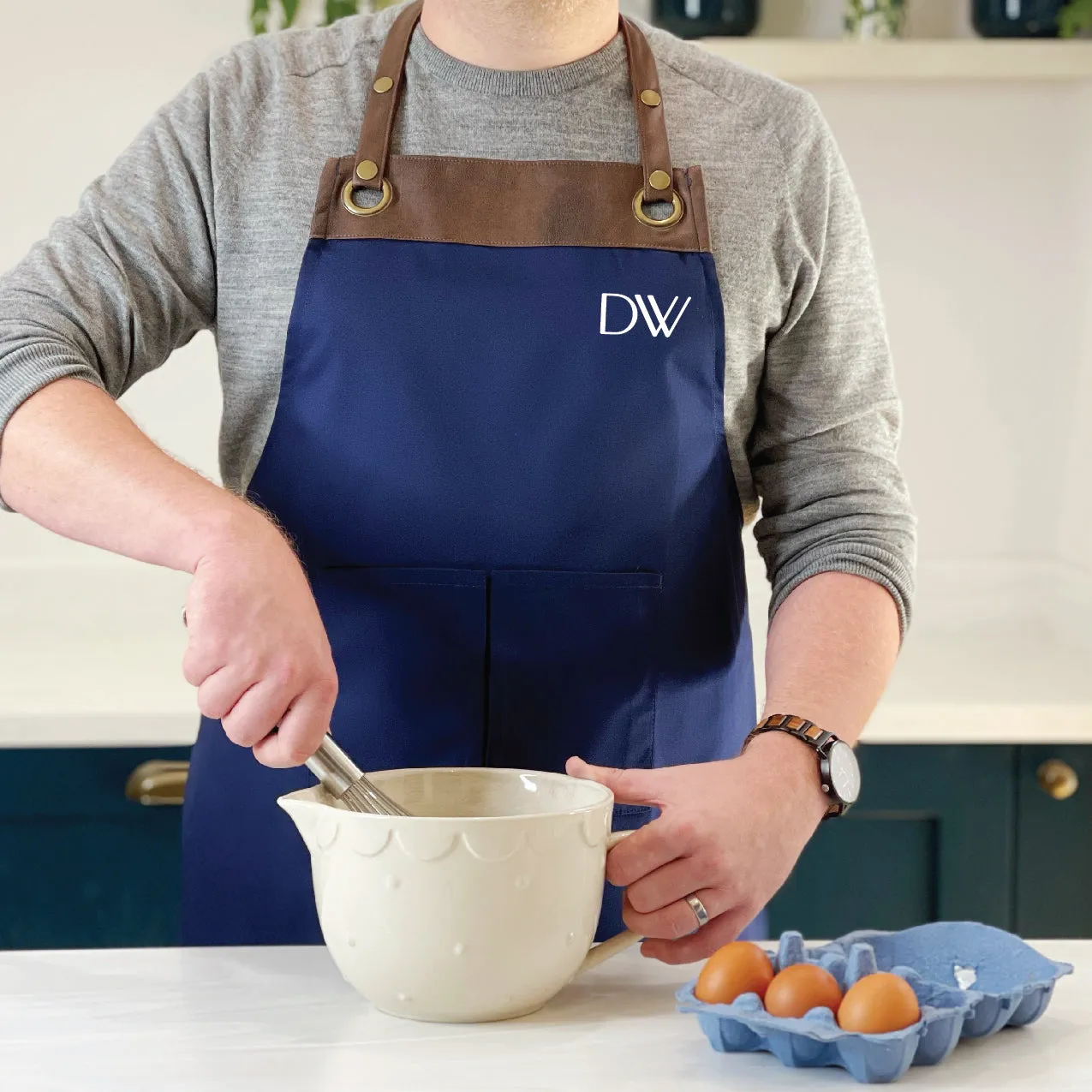 Modern Personalised Artisan Apron With Initials