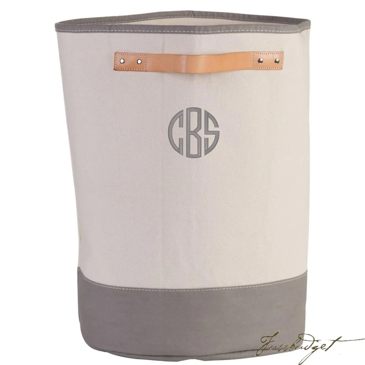 Monogrammed Hamper Storage Leather Handle