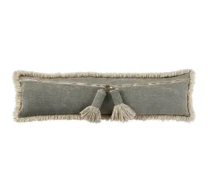 Mud Pie Gray Dhurrie Tassel Long Pillow