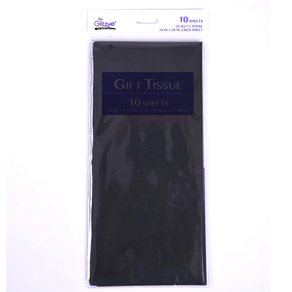 My Glitzzie Black Gift Tissue Paper, 10 Sheets