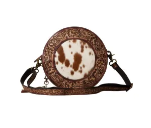Myra Bag Classic Country Hand-Tooled Round Bag