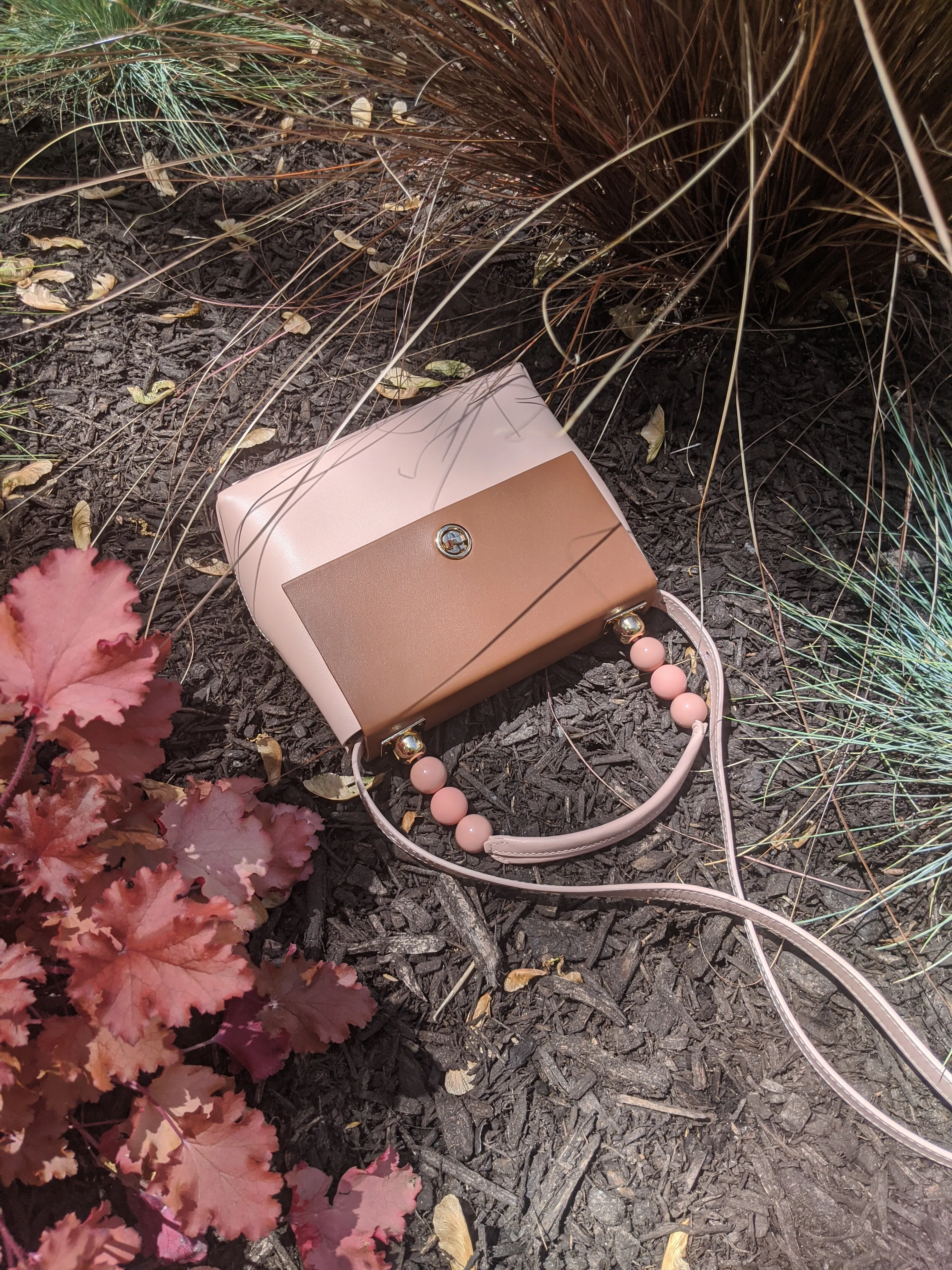 Nº48 Carré Top Handle Mini - Saddle   Blush