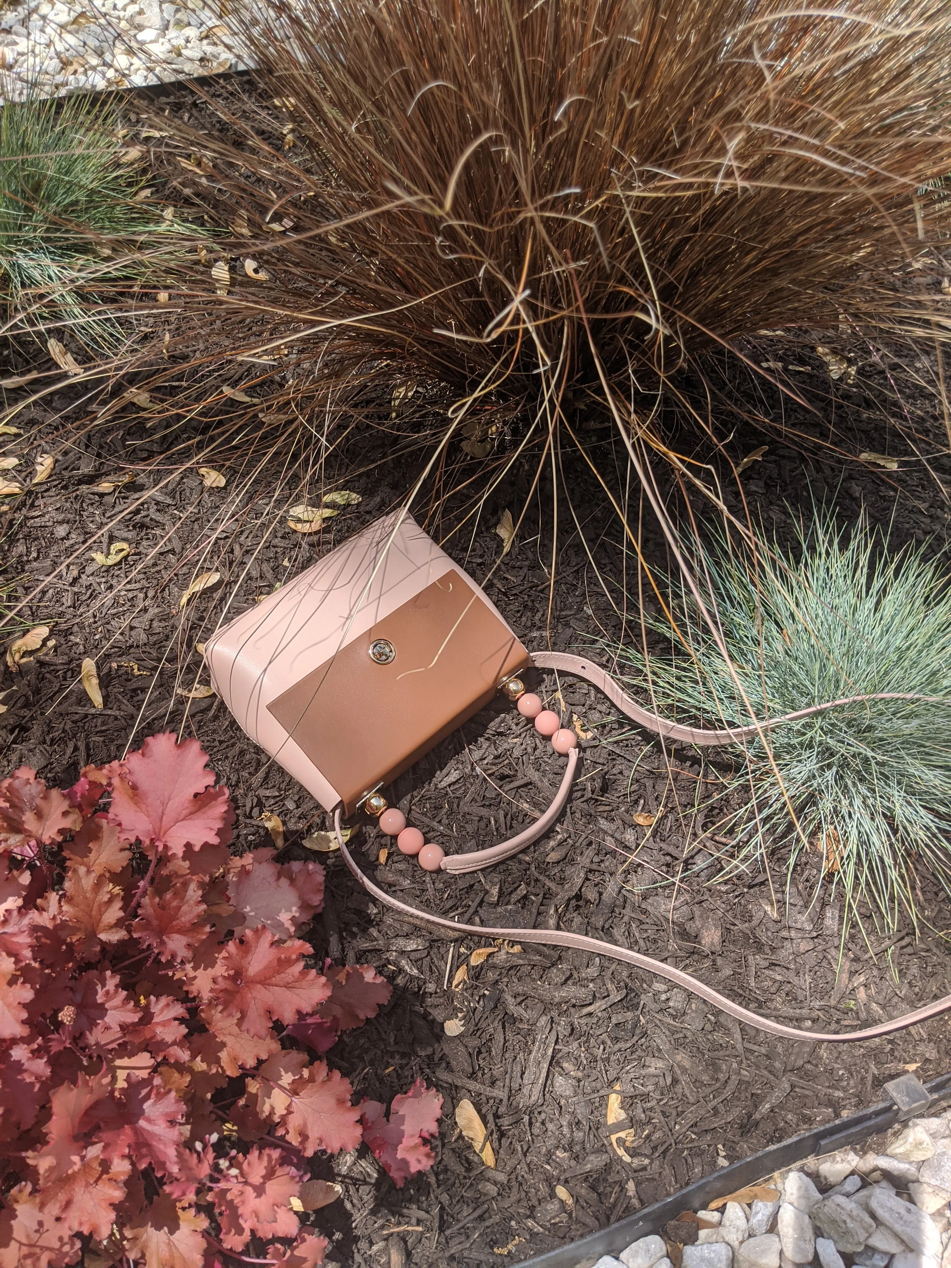 Nº48 Carré Top Handle Mini - Saddle   Blush
