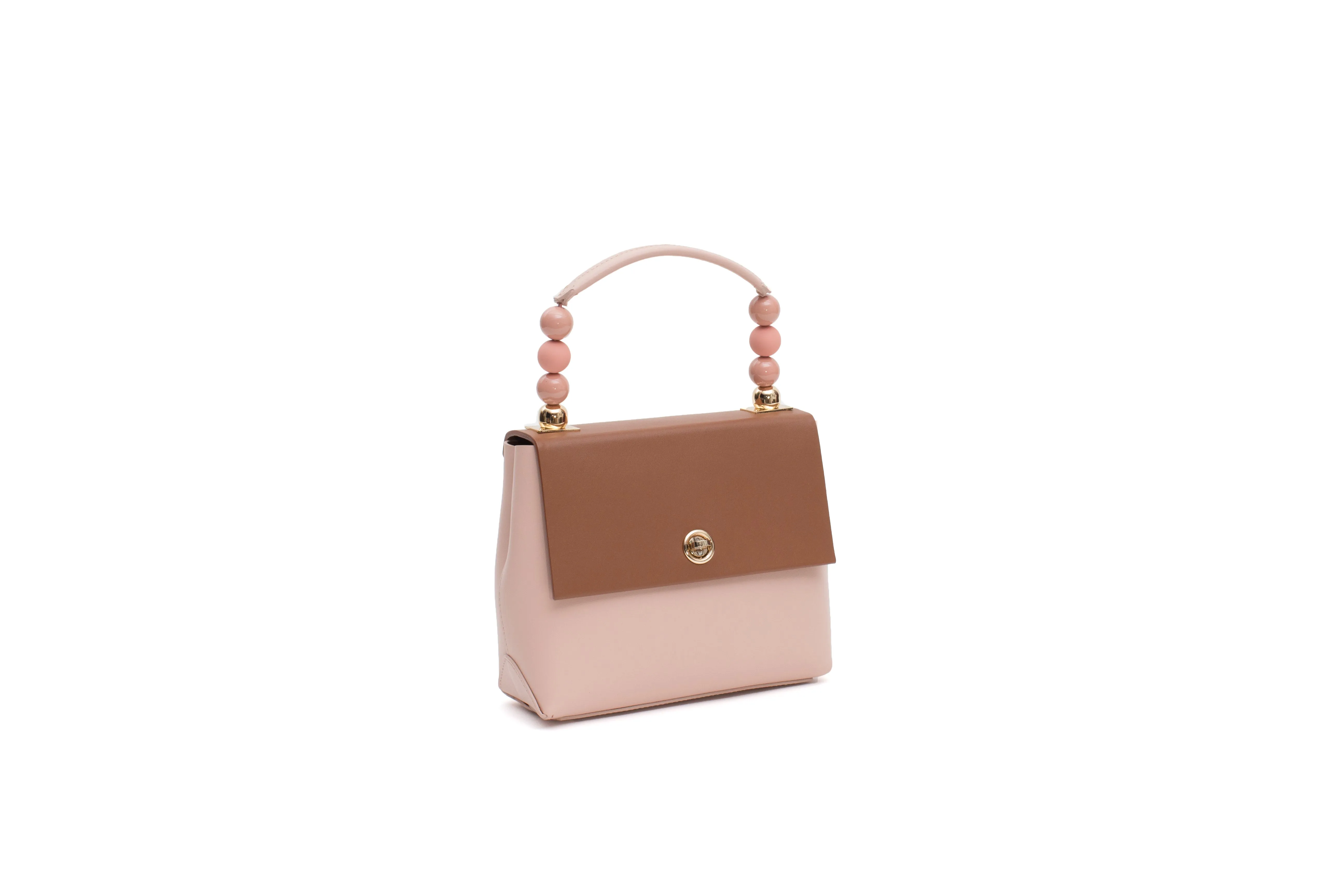 Nº48 Carré Top Handle Mini - Saddle   Blush