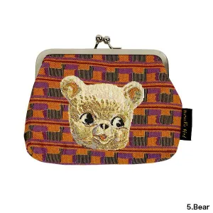 NATHALIE LETE KISSLOCK BEAR COIN PURSE