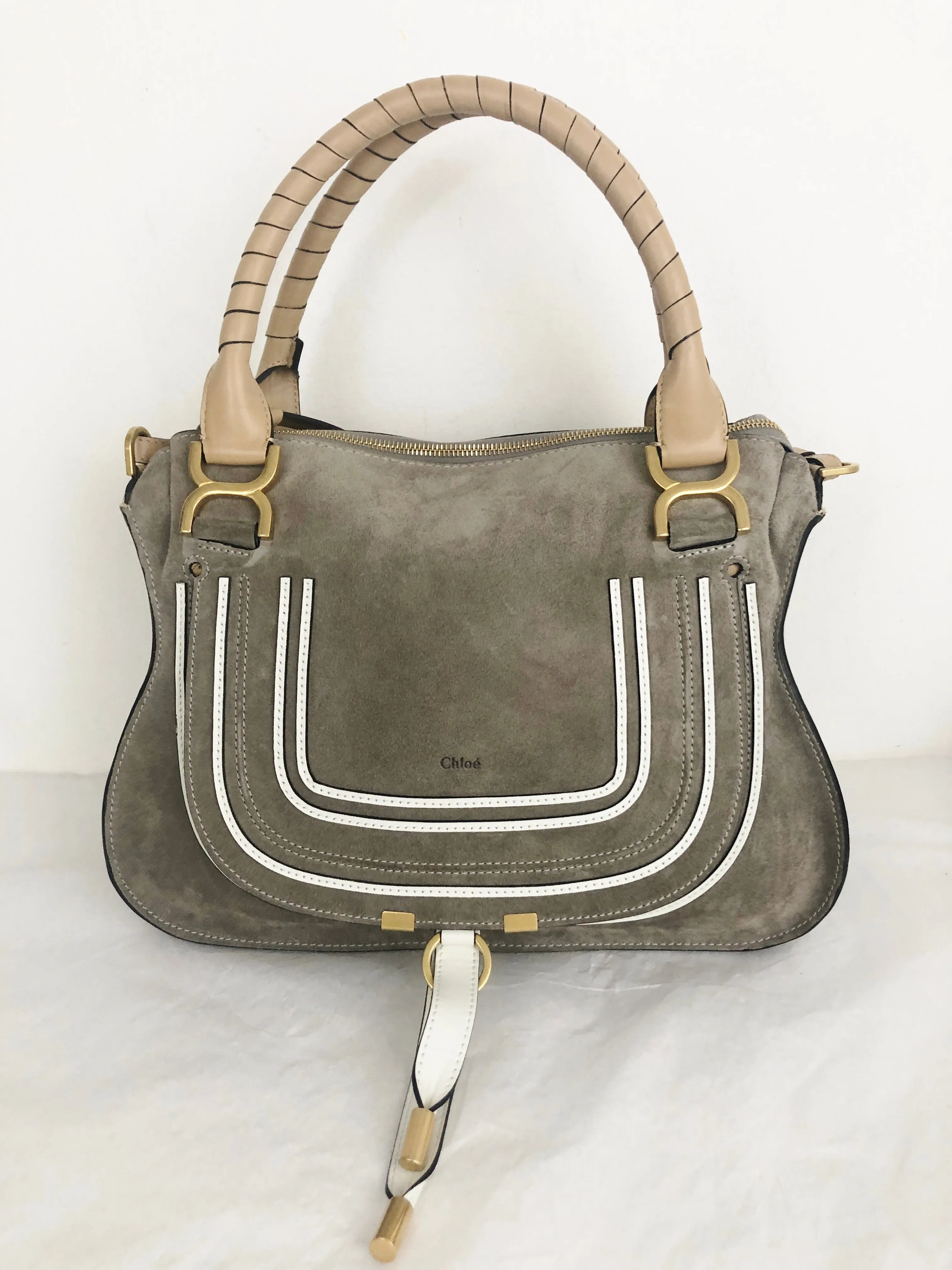 NEW Chloe Marcie Bi-Color Double Carry Bag