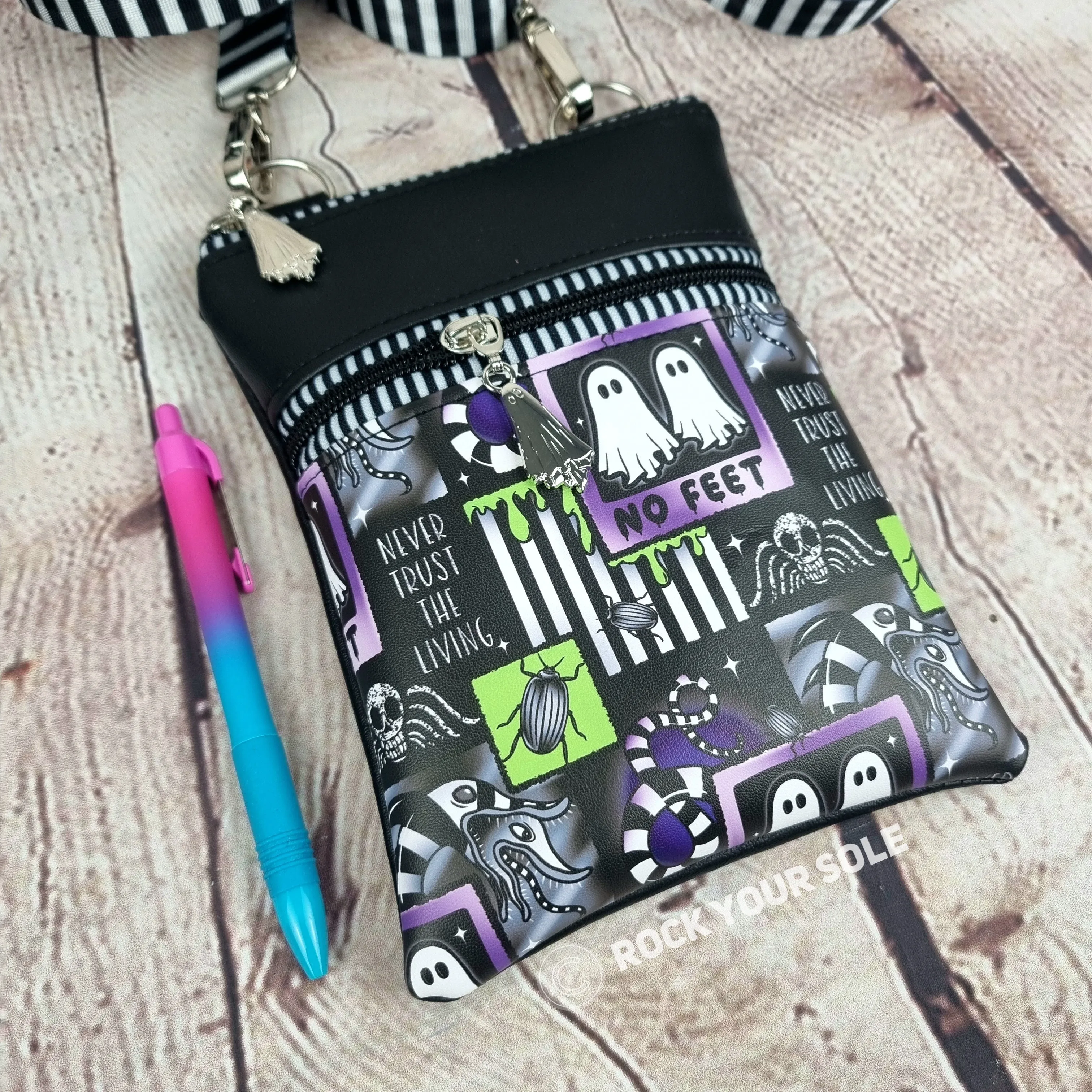 No Feet Beetlejuice Faux Leather Crossbody Phone Bag