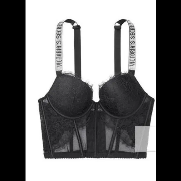 NWT Very Sexy Shine Strap Corset Bra Top, 32 C
