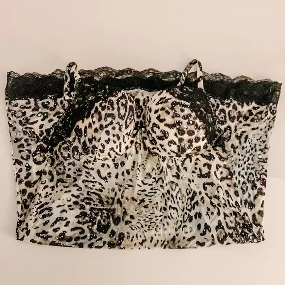 NWT VS Leopard Print Chemise with Built in Bra