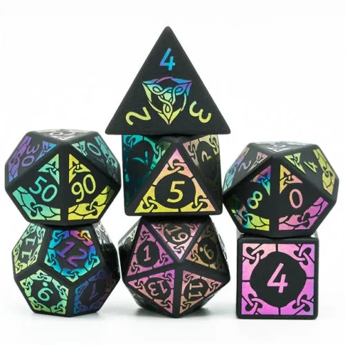 Obsidian (Rainbox Pattern) - Semi-Precious Gemstone Dice