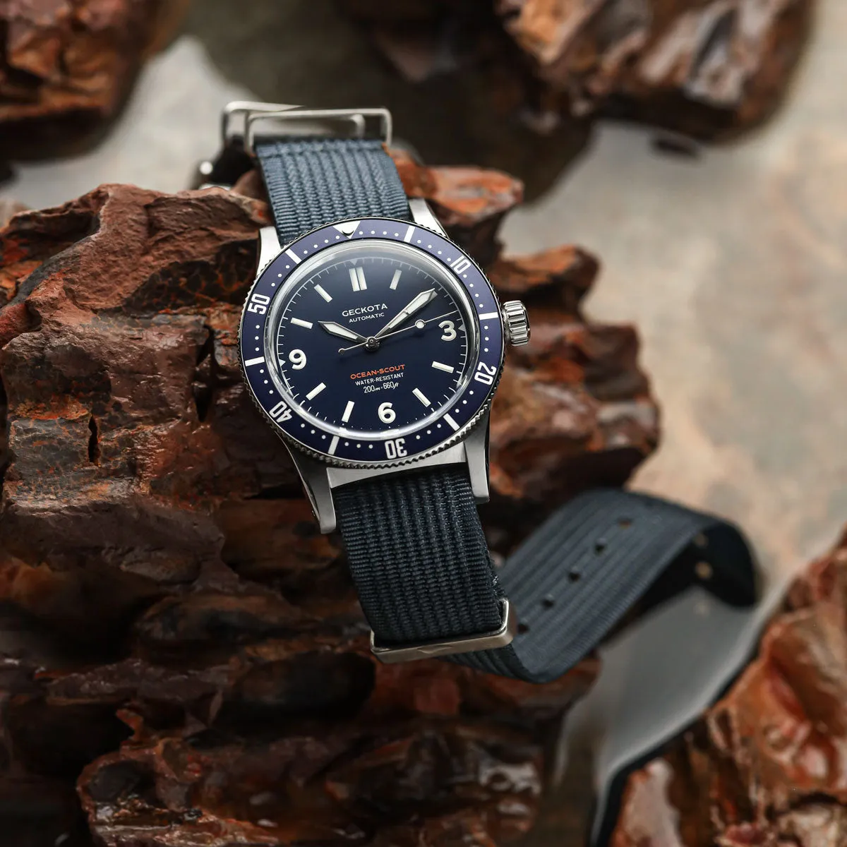 Ocean-Scout Nylon Watch Strap - Slate Blue