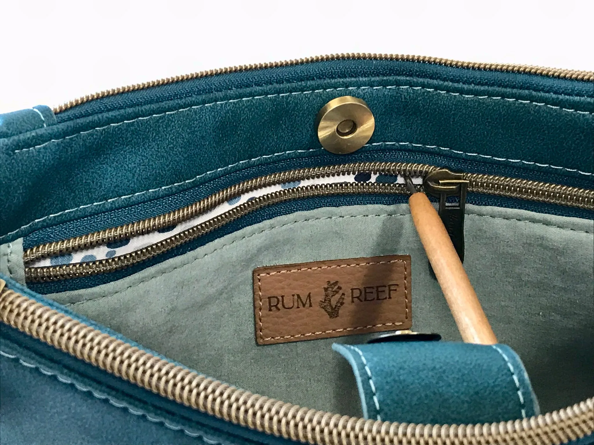 Octopus Adorned Teal Crossbody Purse