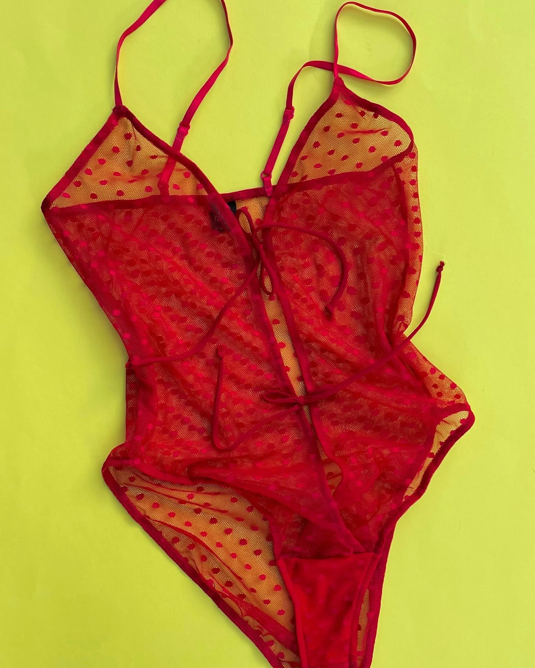 Only Hearts: Brigitte Front Tie Bodysuit - L, Last One!