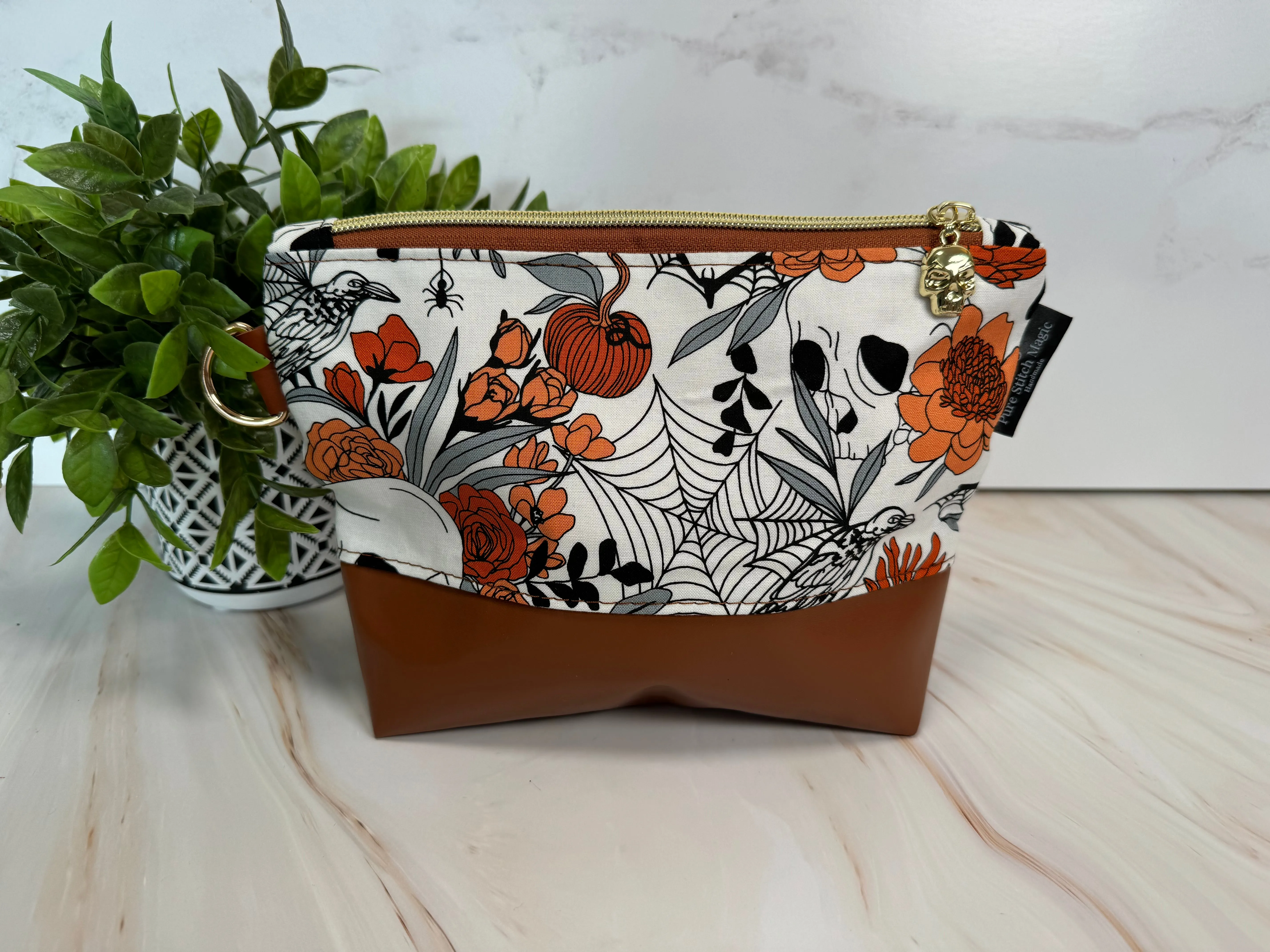 Orange Haunted Garden Zipper Bag
