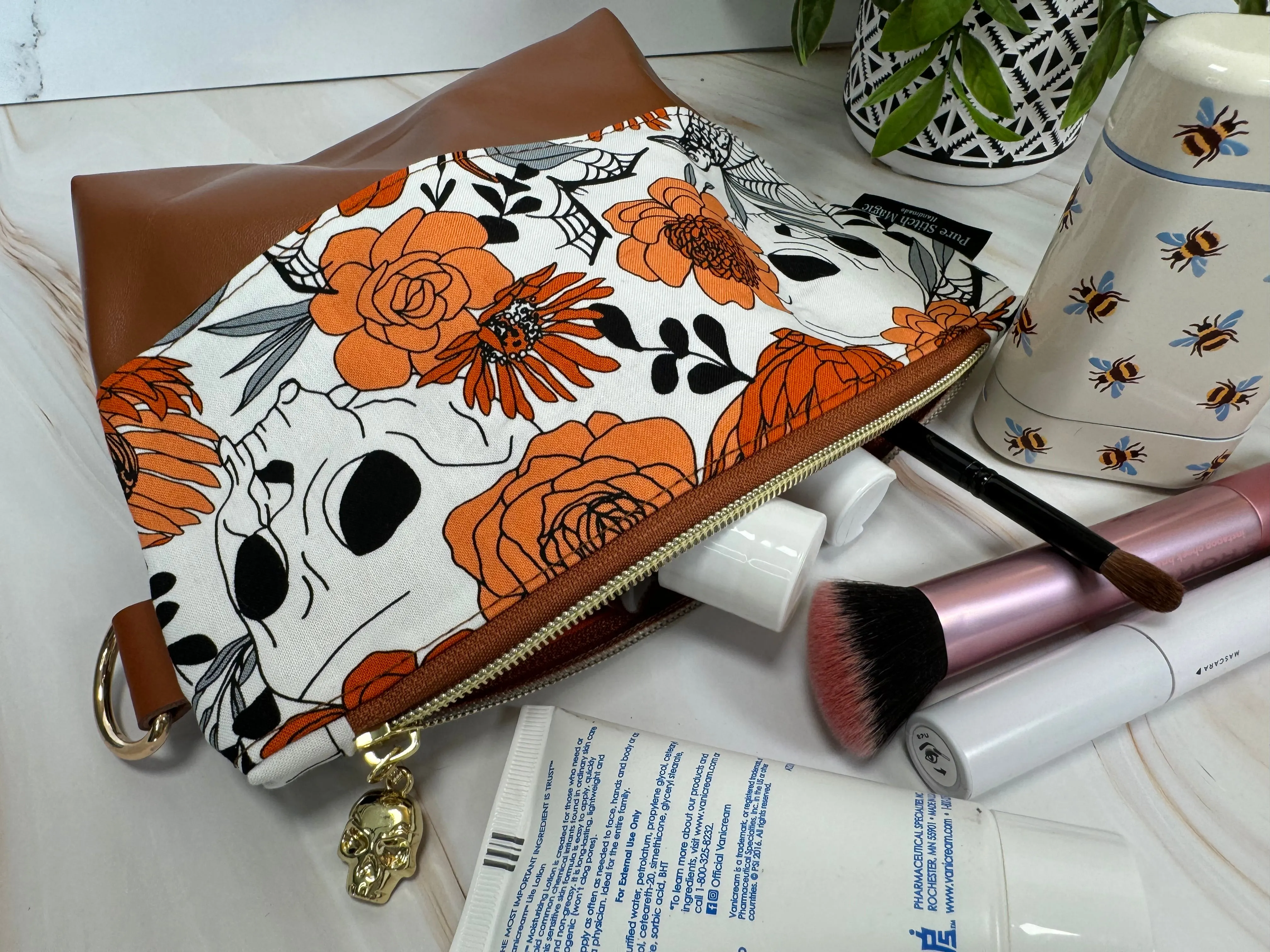 Orange Haunted Garden Zipper Bag