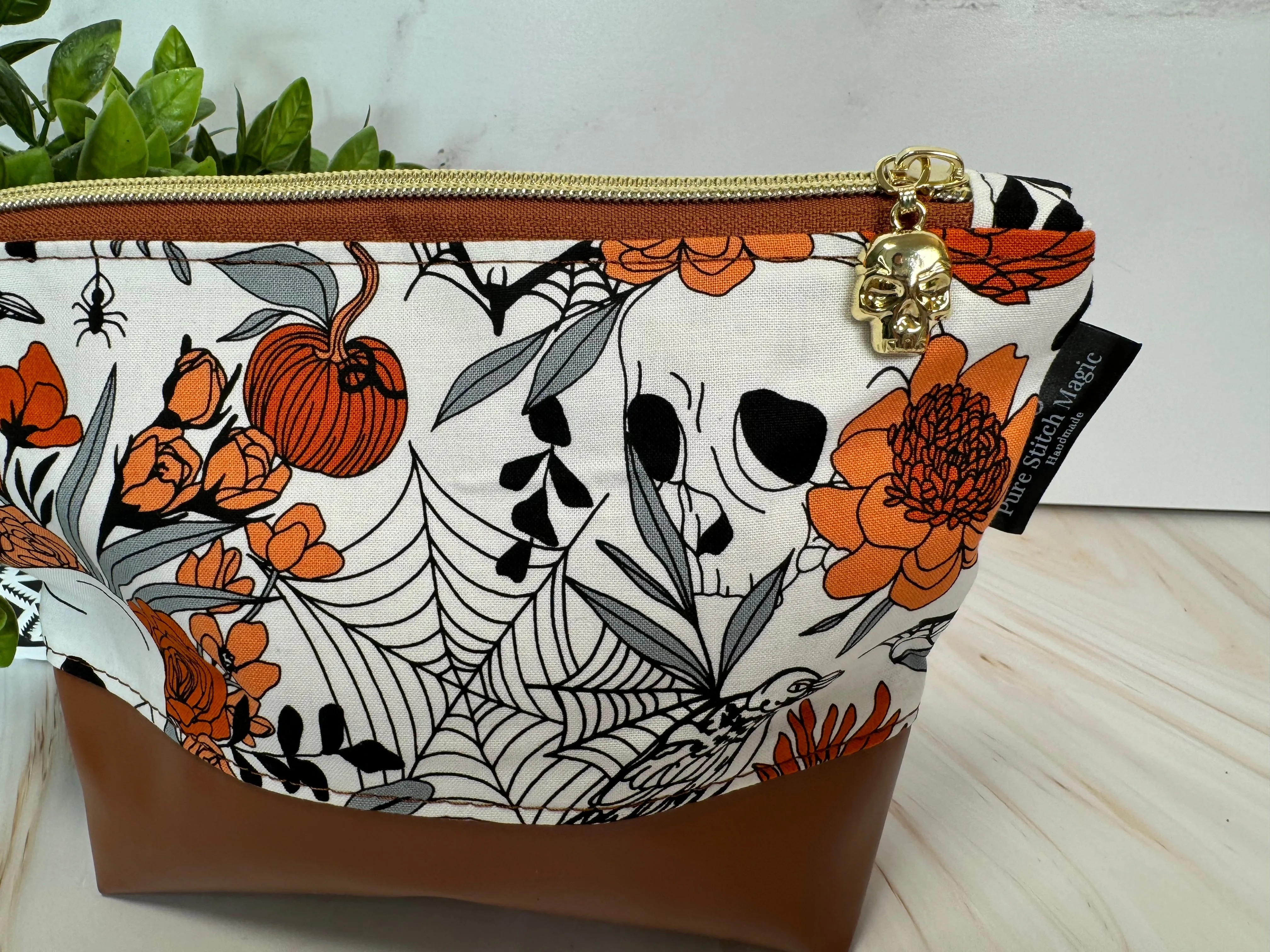 Orange Haunted Garden Zipper Bag