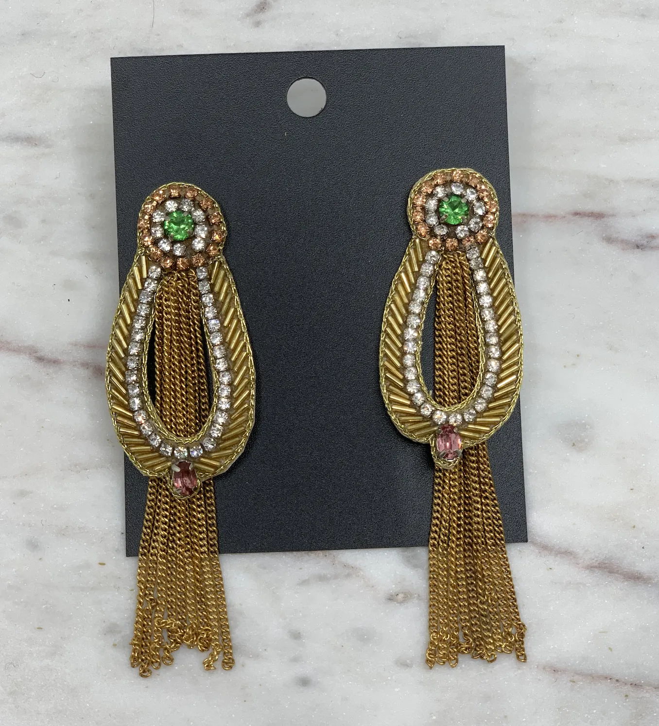 Oval Tassel Earring