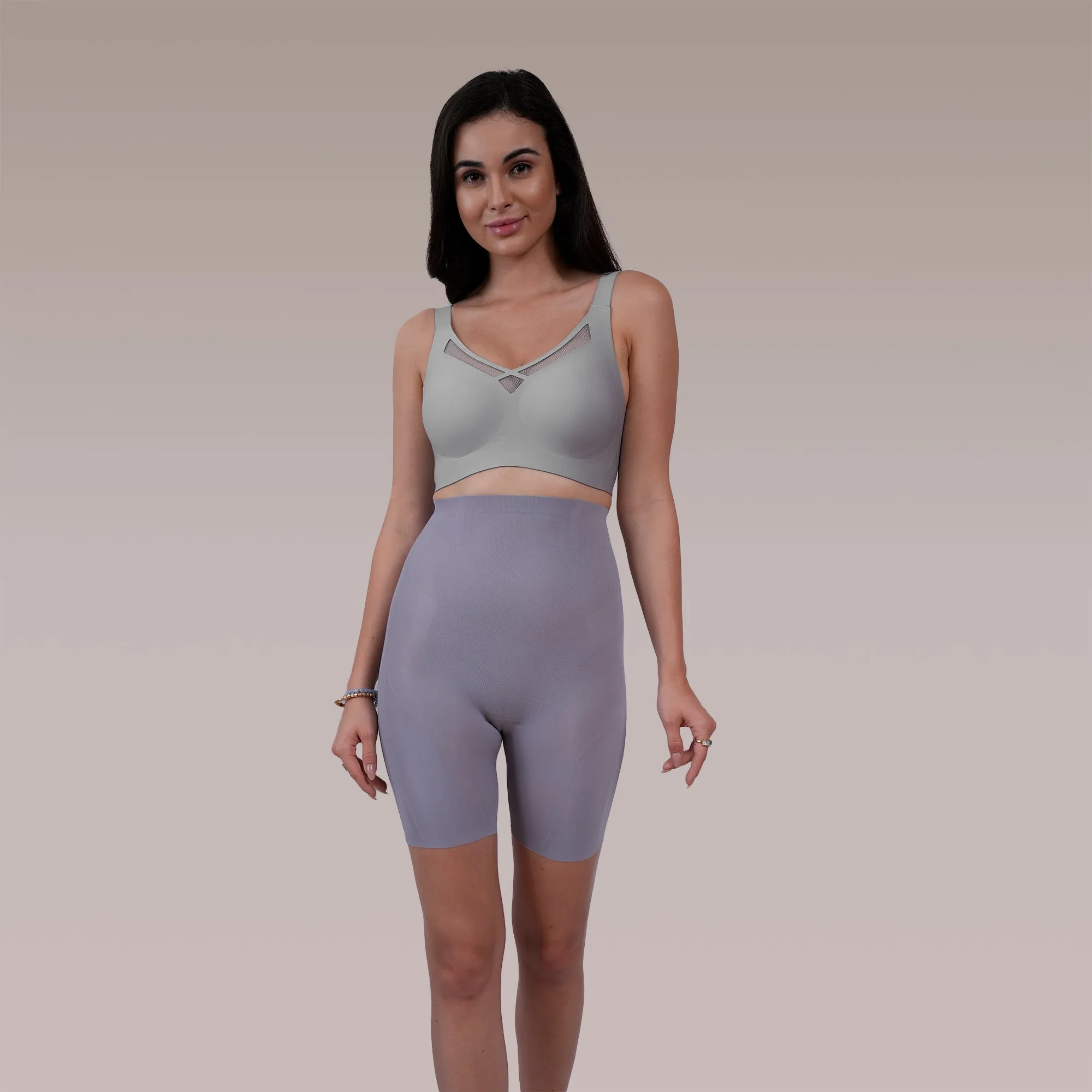 Padded Non-Wired Full Coverage Seamless T-Shirt Bra with Mesh Detailing