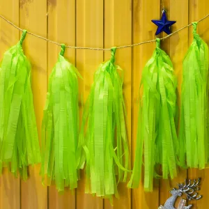 Paper Tassel Assembled or DIY Tassel Garland Wedding Photo Backdrop Birthday Party Decorations 12" light green  1bag