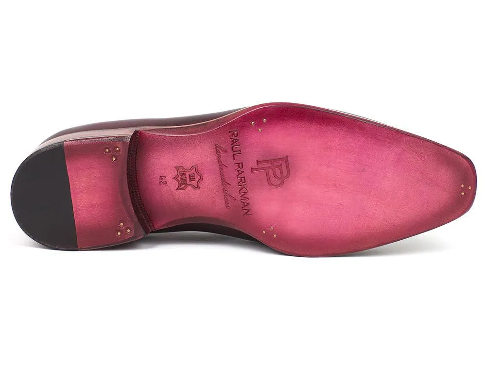 Paul Parkman Men's Leather Tassel Loafers in Purple