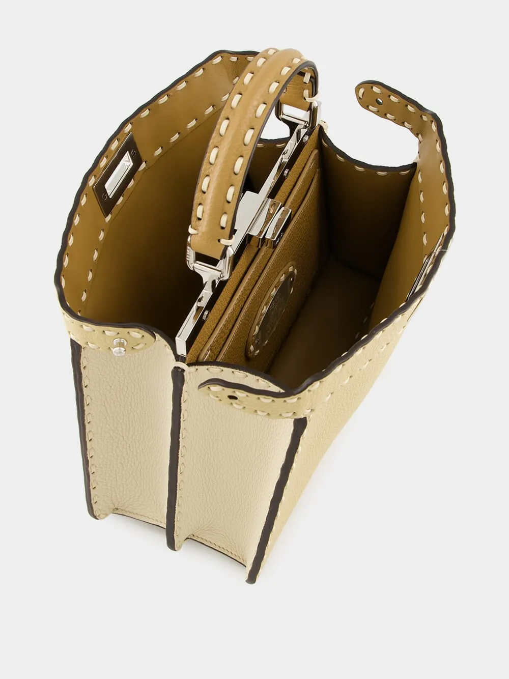 Peekaboo ISeeU Small Selleria Bag in Beige