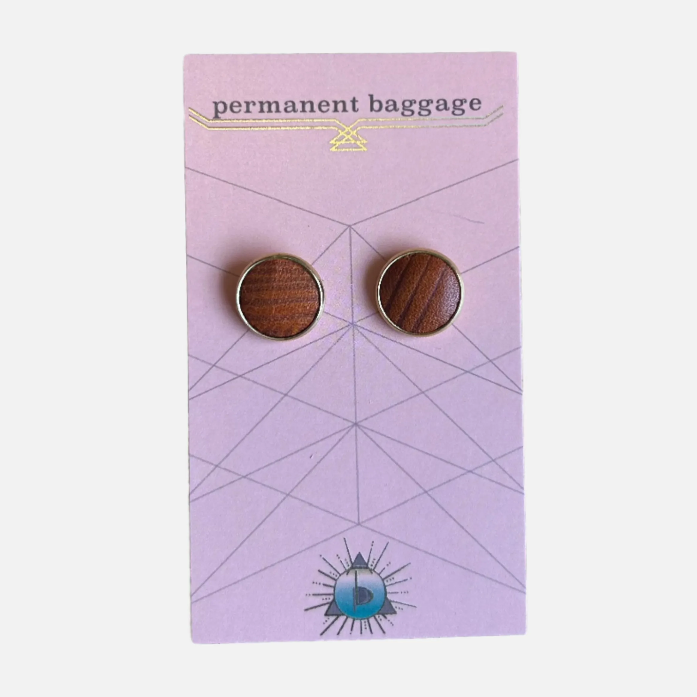 Permanent Baggage Button Leather Earrings