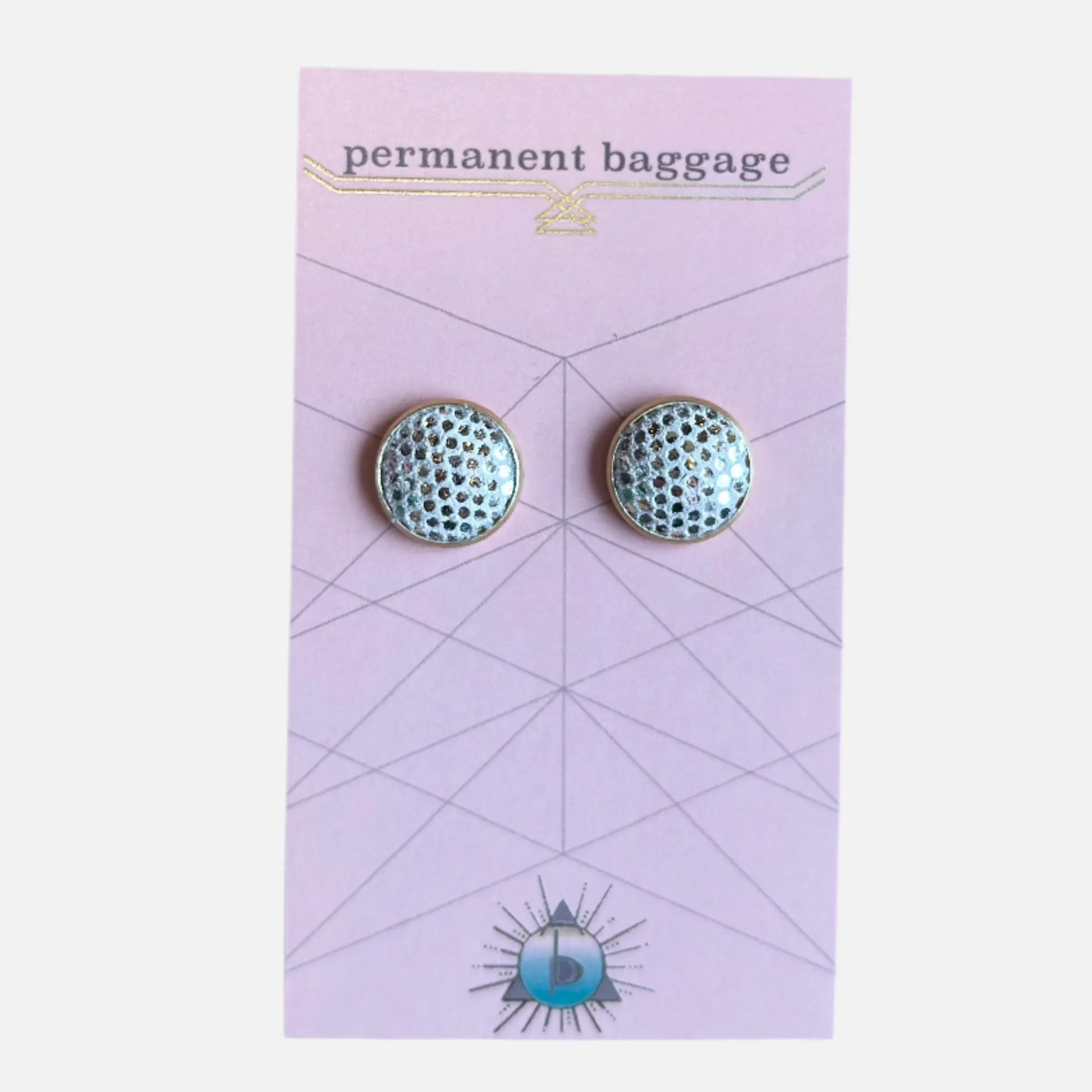 Permanent Baggage Button Leather Earrings