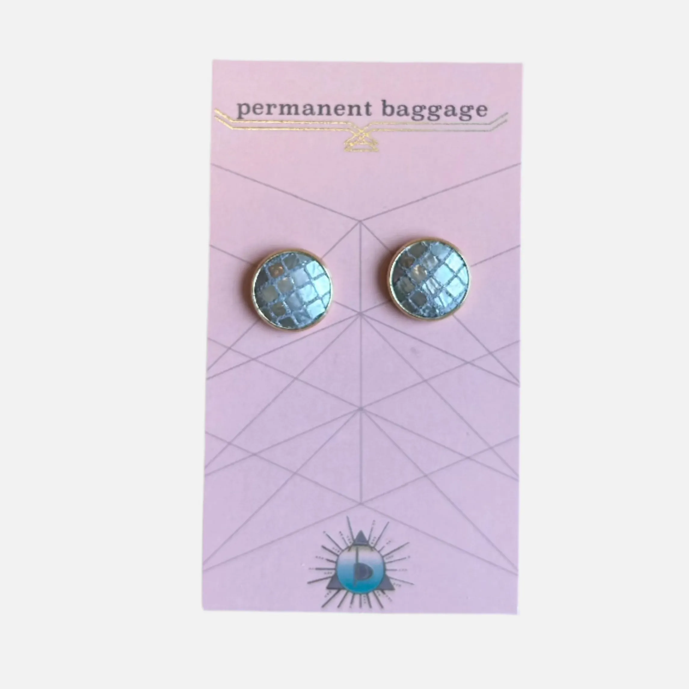 Permanent Baggage Button Leather Earrings