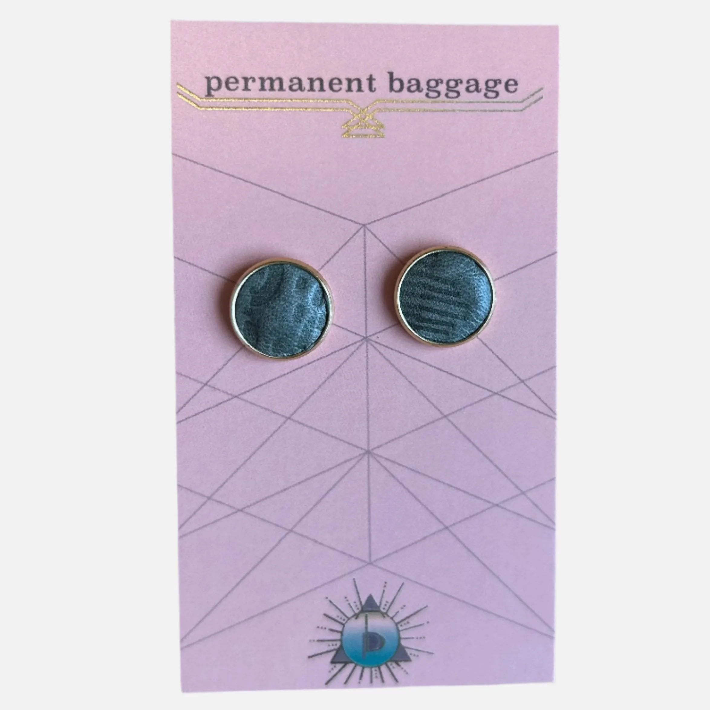 Permanent Baggage Button Leather Earrings